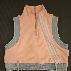 AKIRA Pink and Blue Zip-Up Top